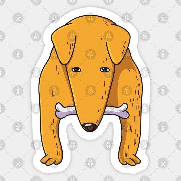 Dog and bone. Sticker by art object